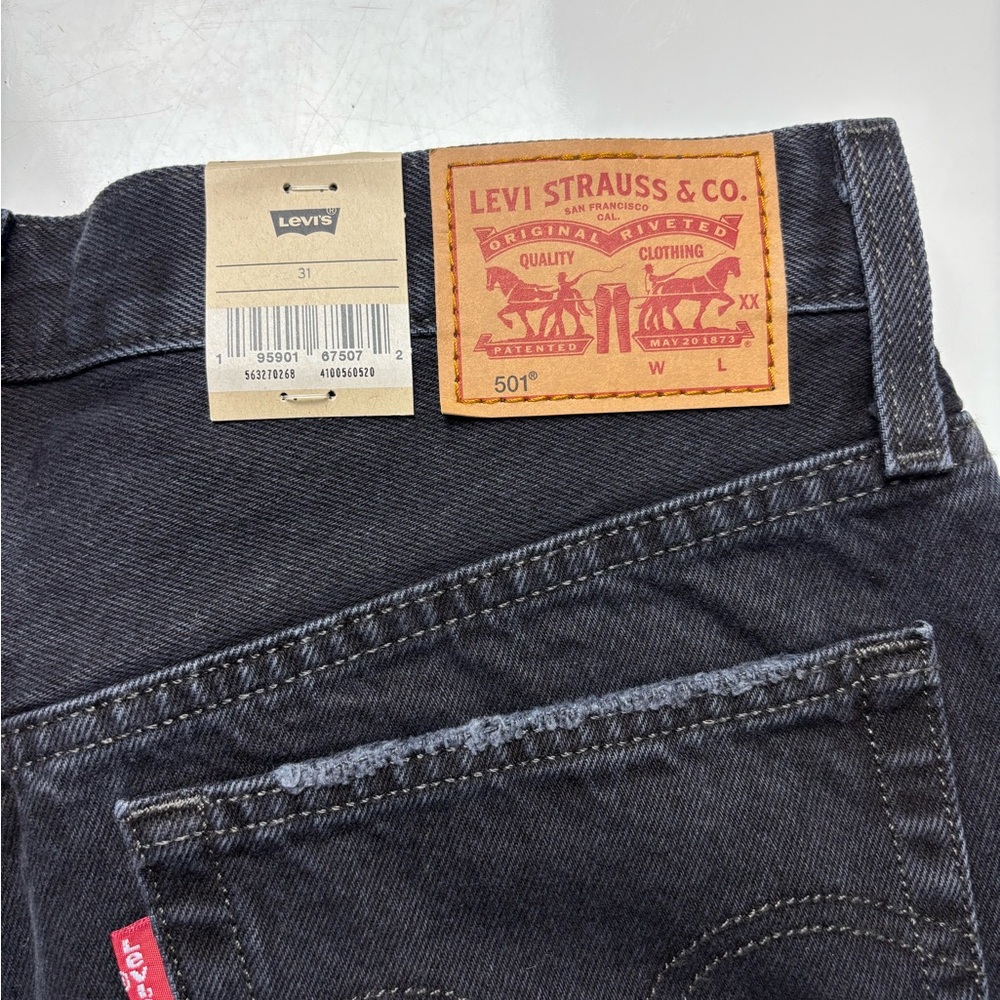 Levi's Womens 501 Original Shorts black disstressd - Picture 5 of 5